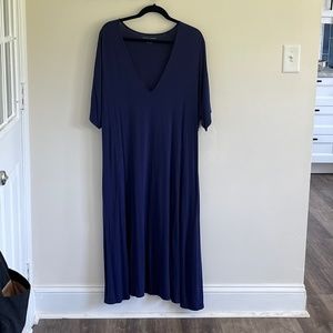 Universal Standard Poise V Neck Midi Dress - True Blue Size L (22W-24W)